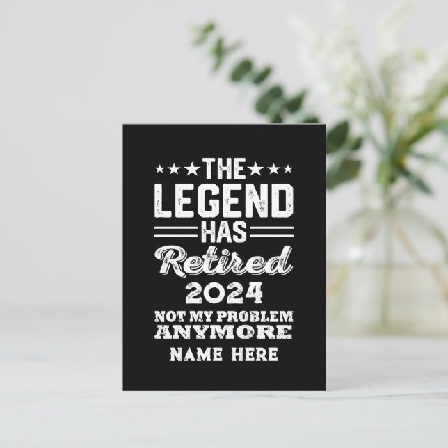 Postal La leyenda se ha retirado (Anverso de pie)