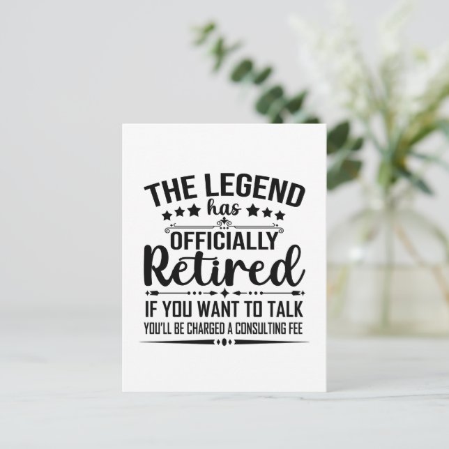 Postal La leyenda se ha retirado oficialmente como un fug (Anverso de pie)