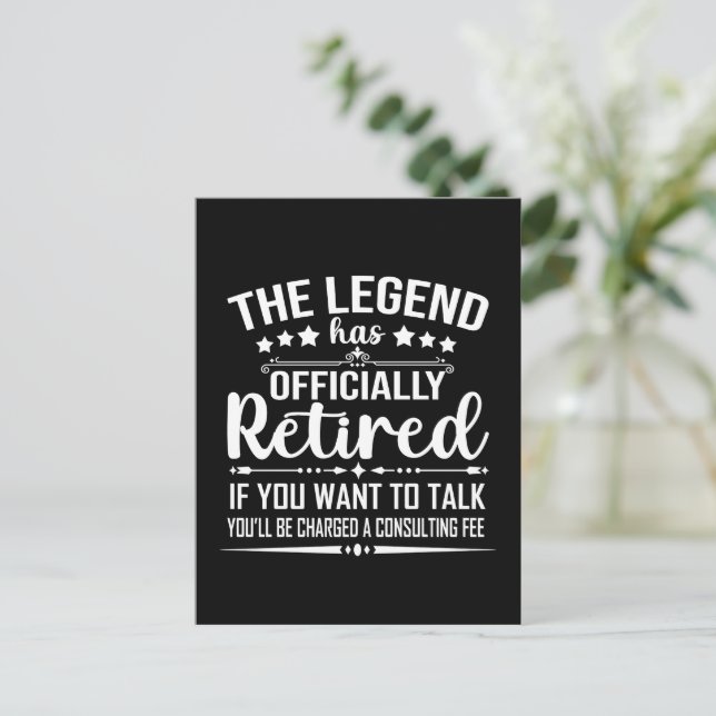 Postal La leyenda se ha retirado oficialmente como un fug (Anverso de pie)