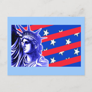 Postal La libertad en los productos de colores patriótico