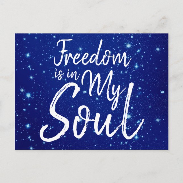Postal La libertad está en mi alma (Anverso)