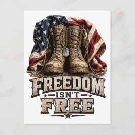 Postal La libertad no es gratis – Botas militares vintage