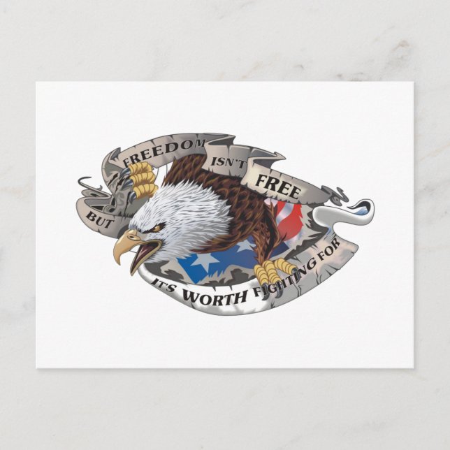 Postal La libertad no es libre, pero vale la pena luchar  (Anverso)