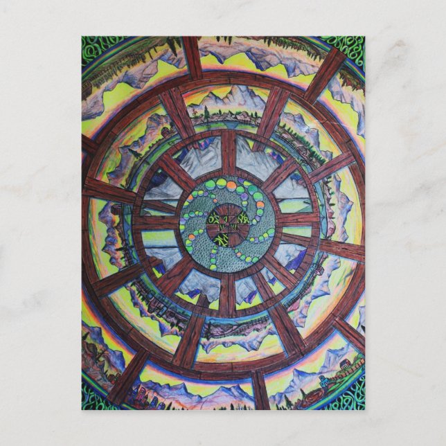 Postal La línea de regalo de rueda del tiempo (Anverso)