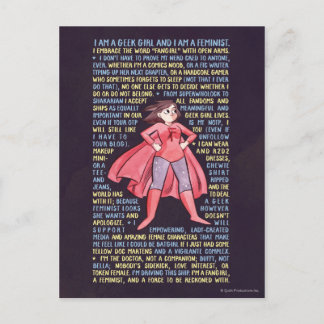 Postal La literatura de la Chica Geek para el feminismo