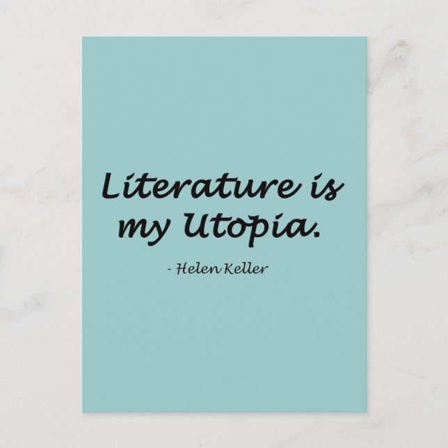 Postal La literatura es mi utopía (Anverso)