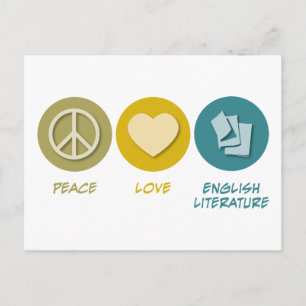 Postal La literatura inglesa de Peace Love