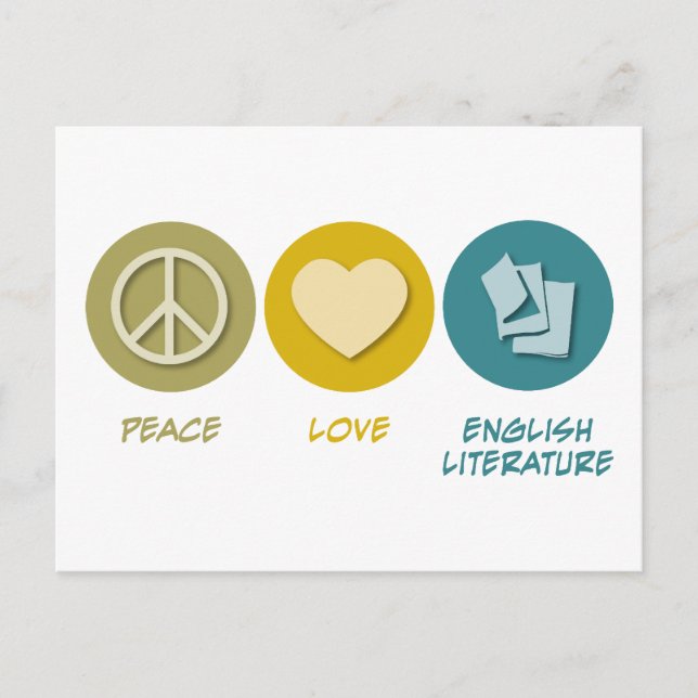Postal La literatura inglesa de Peace Love (Anverso)