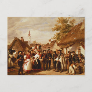 Postal La llegada de la novia, 1856