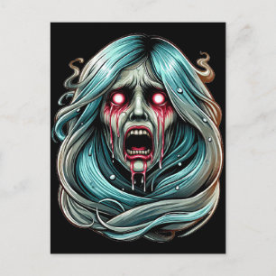 Postal La Llorona llorando el espíritu fantasma folklore 