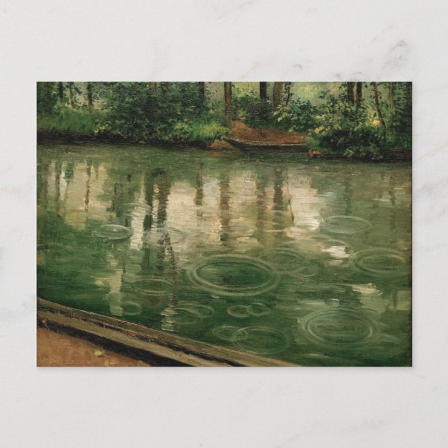 Postal La lluvia de Yerres Gustave Caillebotte (Anverso)
