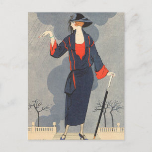 Postal La lluvia intempestiva de George Barbier