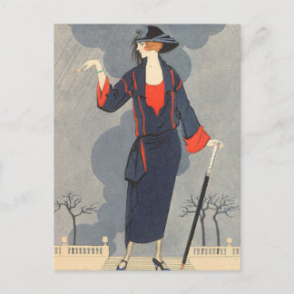 Postal La lluvia intempestiva de George Barbier