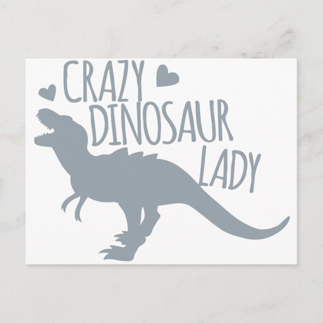 Postal La loca dama de los dinosaurios (Anverso)