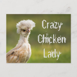 Postal La loca dama de pollo