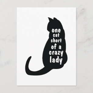 Postal La loca dama del gato