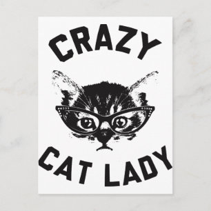 Postal La loca dama del gato