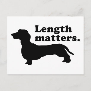 Postal "La longitud importa". (Dachshund)
