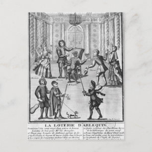 Postal La lotería de Harlequin