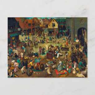 Postal La lucha entre el carnaval y la Cuaresma (1559)