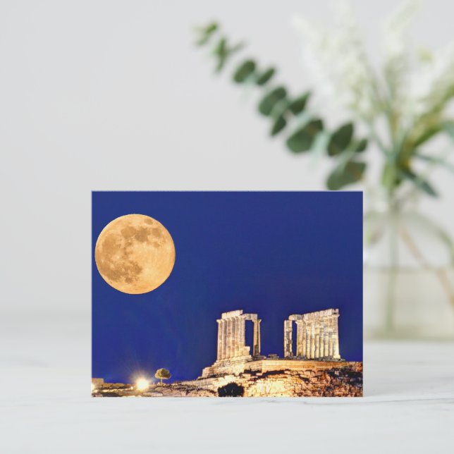 Postal La luna de miel en el templo de Poseidon Sounio (Anverso de pie)