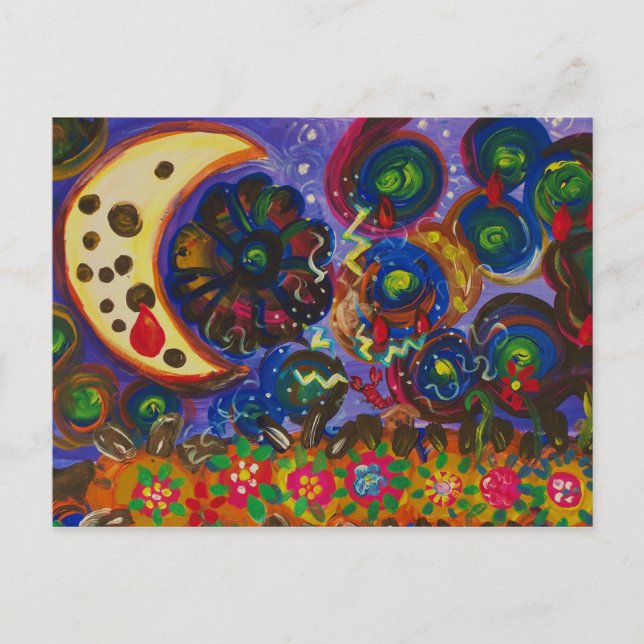 Postal La luna herida por su sombra (Anverso)