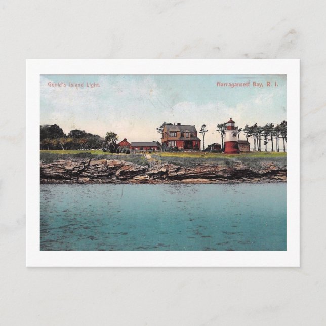 Postal La luz de la isla de Gould, la cosecha de Narragan (Anverso)