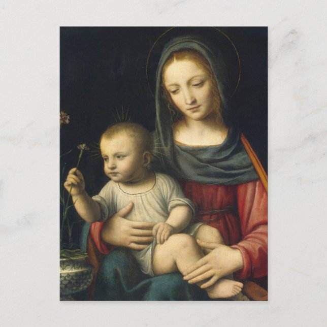 Postal La Madonna del clavel, Bernardino Luini (Anverso)