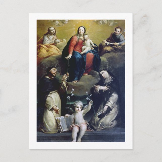 Postal La Madonna del Rosario con Dominic Sur, Catheri (Anverso)
