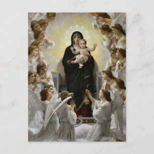 Postal La Madonna y Ángeles de William Bouguereau Postc