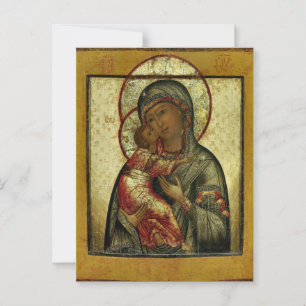 Postal La madre de Dios Vladimirskaya Ícono ortodoxo