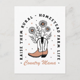 Postal La madre del país los cría en la granja rural