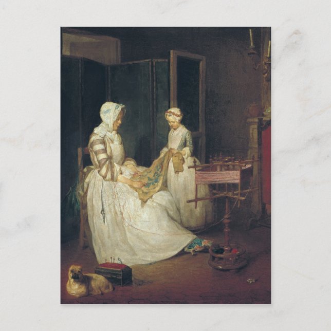 Postal La madre laboriosa, c.1740 (Anverso)