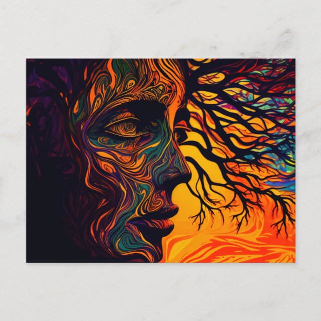 Postal La Madre Tierra como un árbol (Anverso)