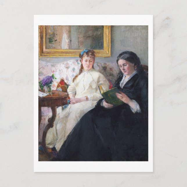 Postal La madre y hermana del artista Berthe Moriso (Anverso)