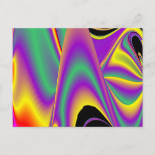 Postal La magia de los colores abstracta el arte pluviomé