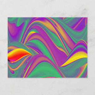 Postal La magia de los colores abstracta el arte pluviomé