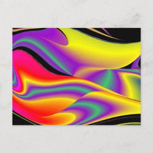 Postal La magia de los colores abstracta el arte pluviomé