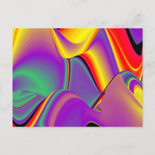 Postal La magia de los colores abstracta el arte pluviomé
