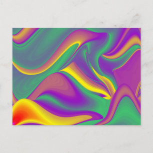 Postal La Magia de los Colores Abstracto Arcoíris 3D