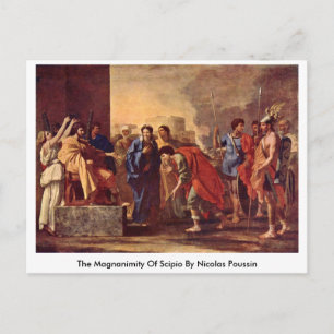 Postal La Magnanidad Del Cipio Por Nicolas Poussin
