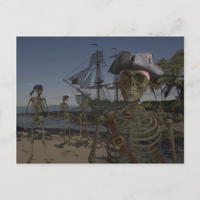 Postal La maldición de los piratas (Anverso)