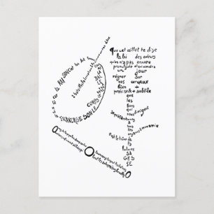 Postal La Mandoline, l'oeillet et le bambou, Apollinaire