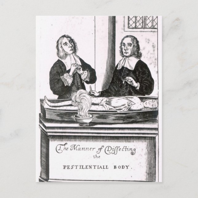 Postal La manera de diseccionar el cuerpo pestilencial (Anverso)