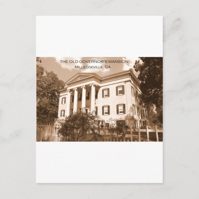 Postal La mansión del antiguo gobernador, Milledgeville,  (Anverso)