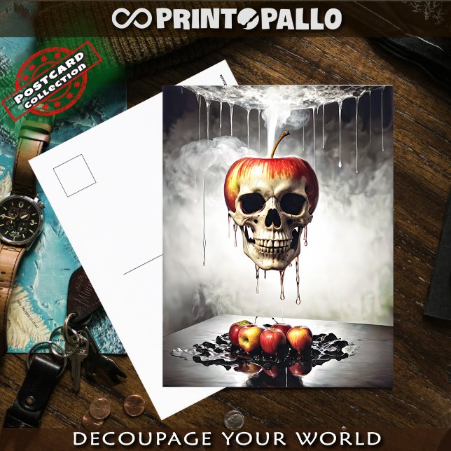 Postal La manzana del pecado con calavera  (Subido por el creador)