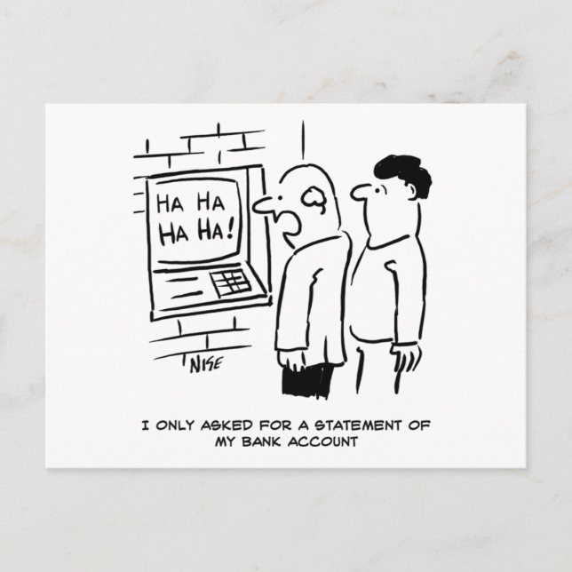 Postal La máquina de cajero automático del banco se ríe d (Anverso)