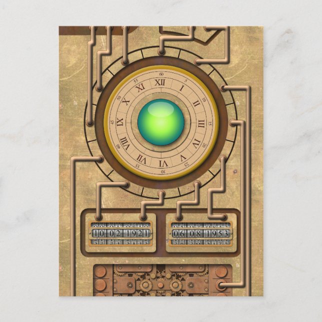 Postal La máquina del tiempo. G. Wells (Anverso)