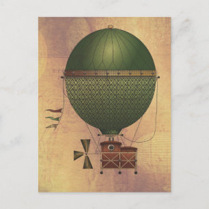 Postal La máquina voladora Steampunk Citronnier