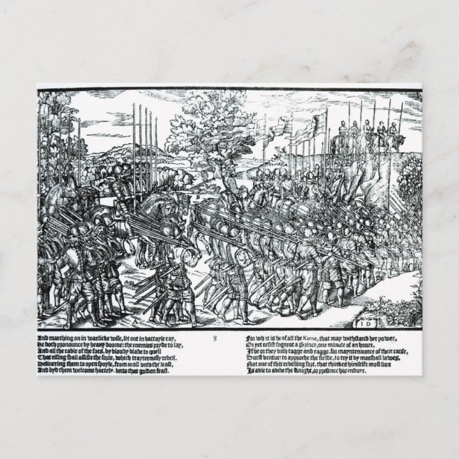 Postal La marcha del ejército inglés con Sir Henry Sidney (Anverso)